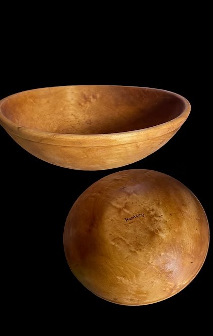 Two restored wooden bowls