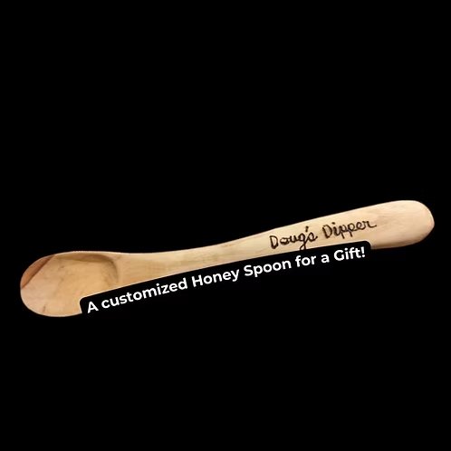 Honey spoon engraved with a personalized name